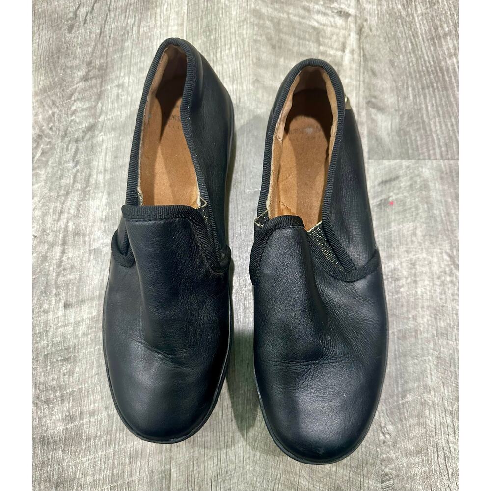 Nurse Mates Limited Edition Pillowtop Black Leather Slip On Shoes Women’s 7.5